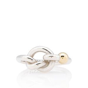 Tiffany & Co. Sterling Silver and 18k Hook and Eye Love Knot Ring - Size 4 1/4